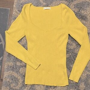 Anthropologie Yellow Stretchy Sweater